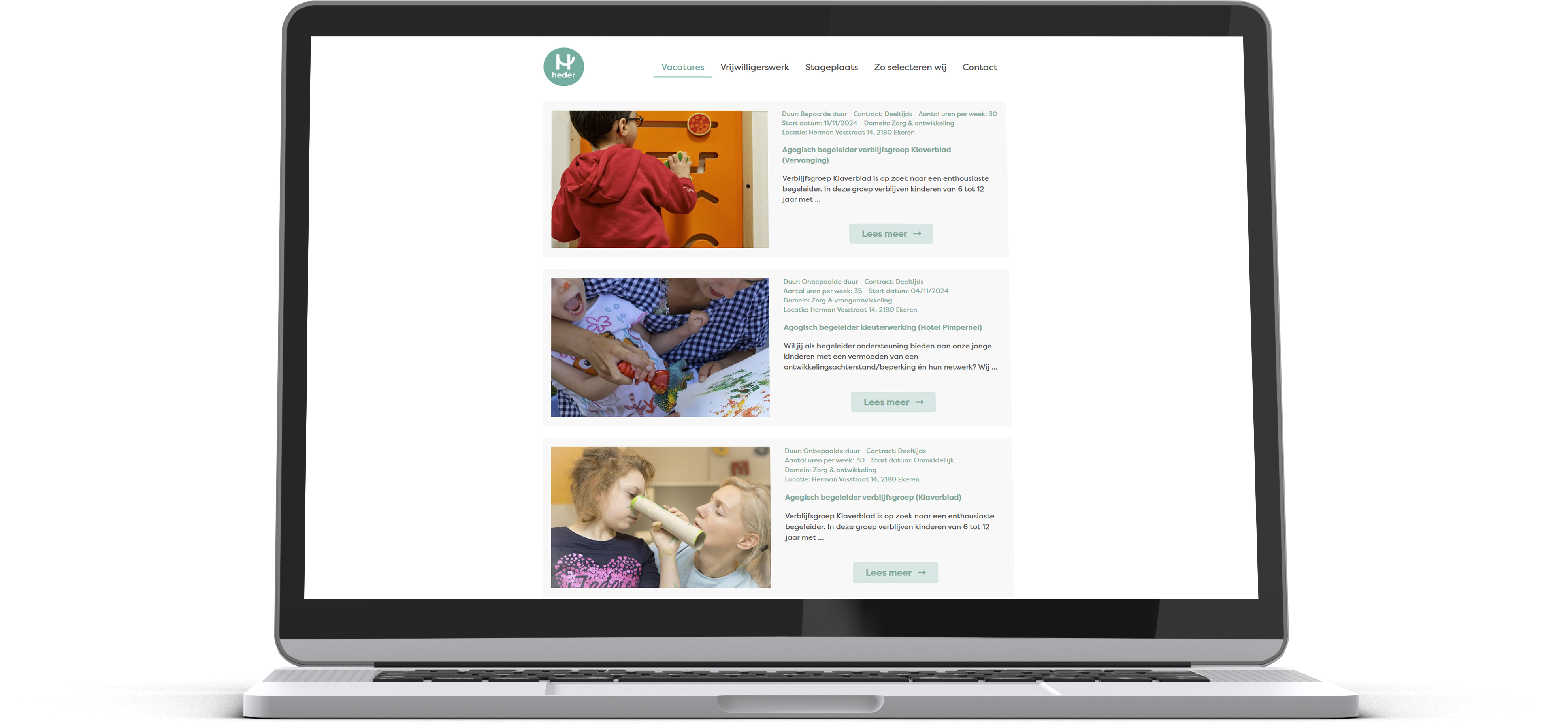 werken bij Heder website